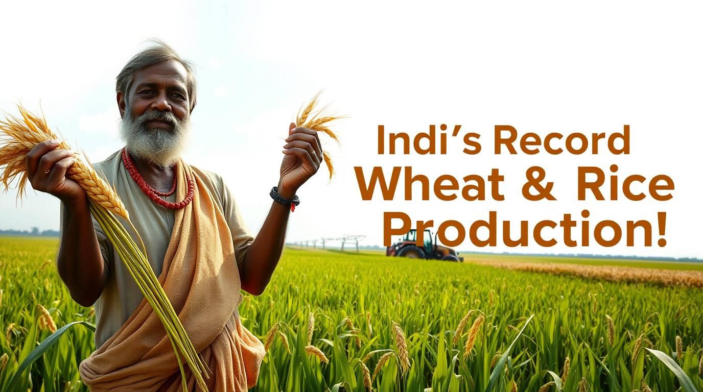 Agricultural Achievements: Document Wheat and Rice Production in India